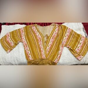 Free People Yellow Boho top